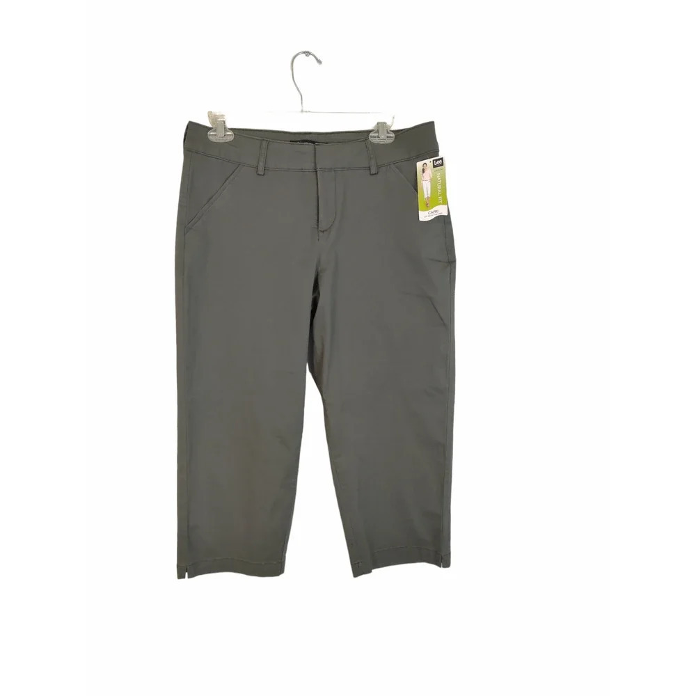 Lee Natural‎ Fit Army Green Capri Jeans Pockets Size 8 M